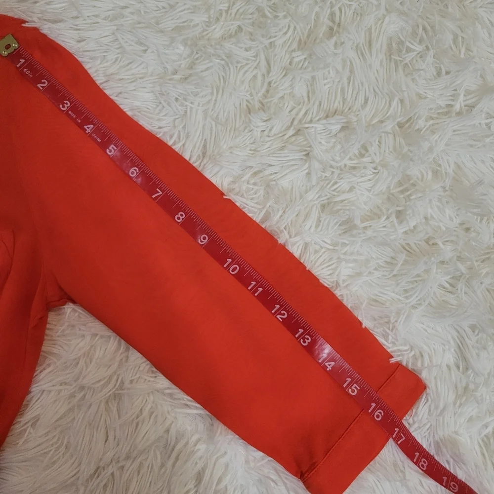 H & M Women Orange Red Shirt Dress Size 2 Relax Summer Spring Casual Cute Fall - Picture 4 of 8